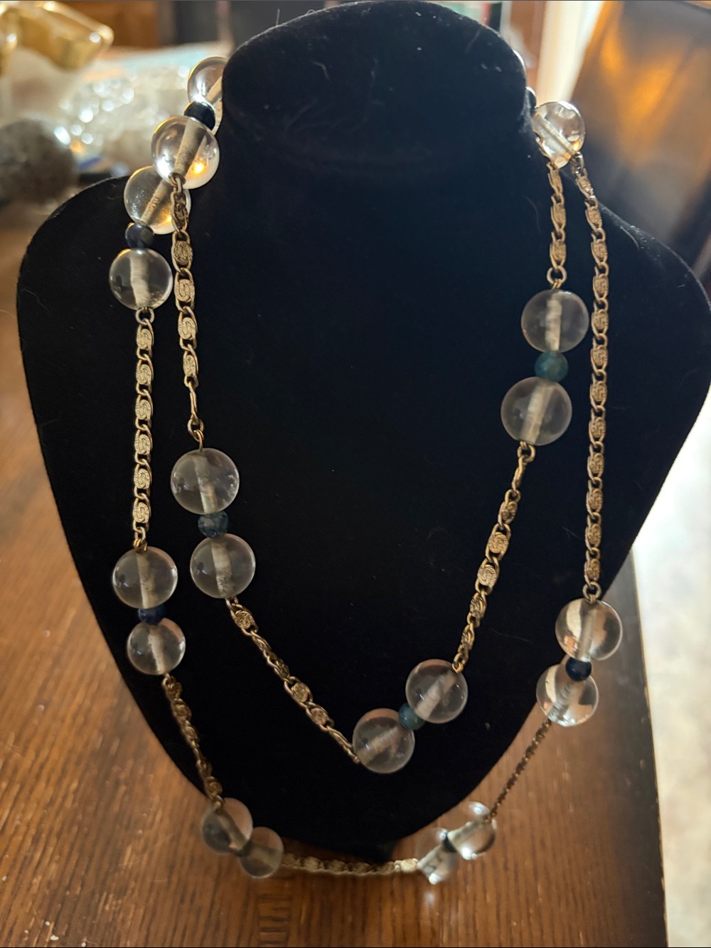 This piece is a vintage Mary Kay Elegant Glass Beads & Gold 12GP Necklace